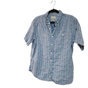 Weather Proof Vintage Linen Button Down Shirt Mens Size L